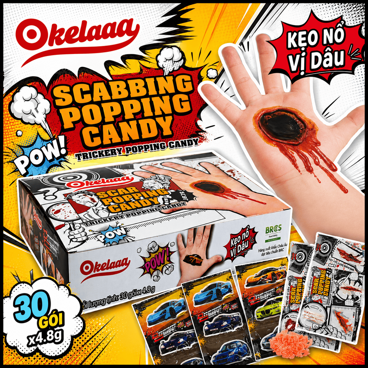 Kẹo Popping Hình Xăm Vui Nhộn Ngẫu Nhiên Okelaaa